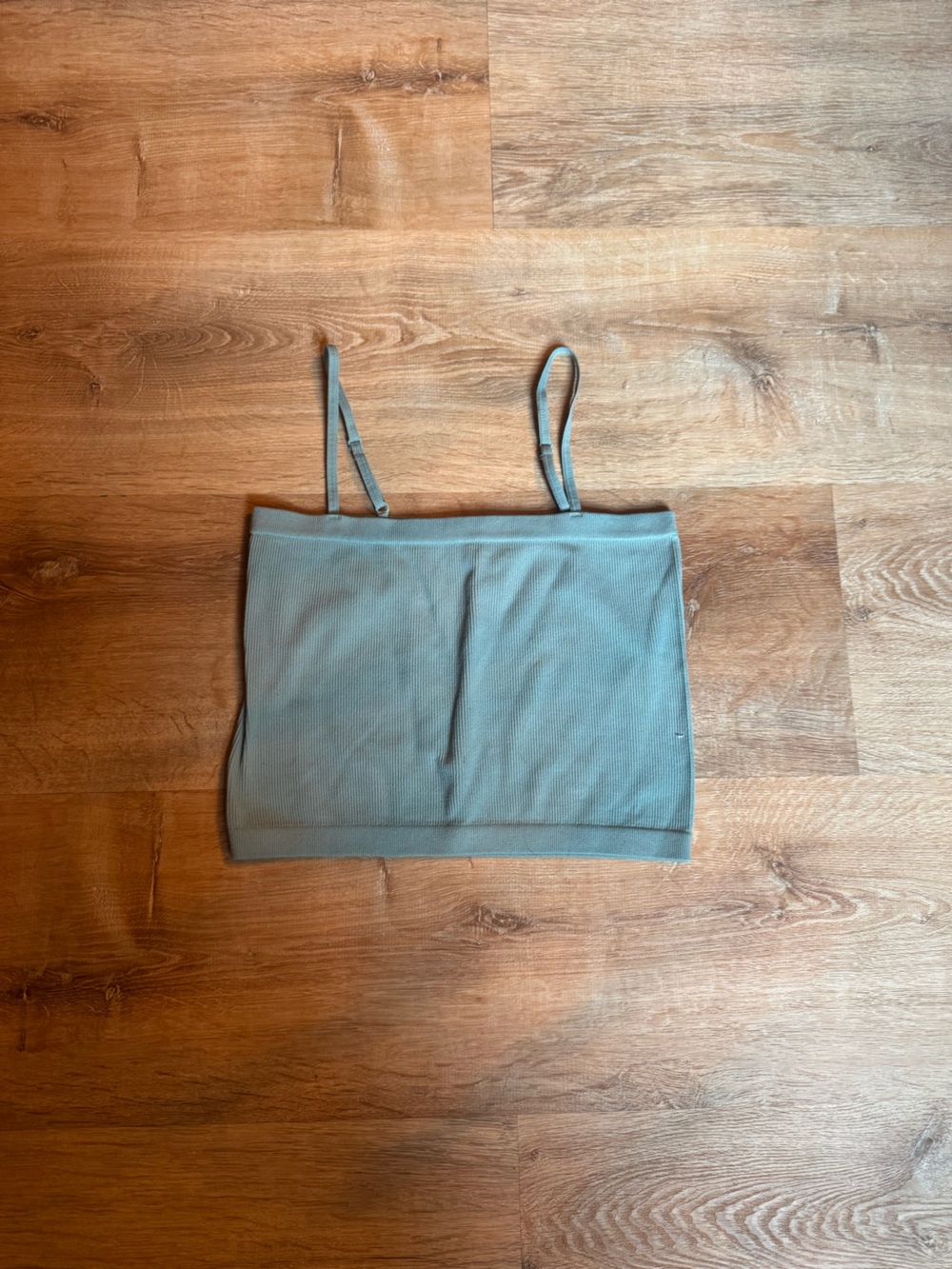 Bozzolo Dusty Blue Ribbed Waistband Top